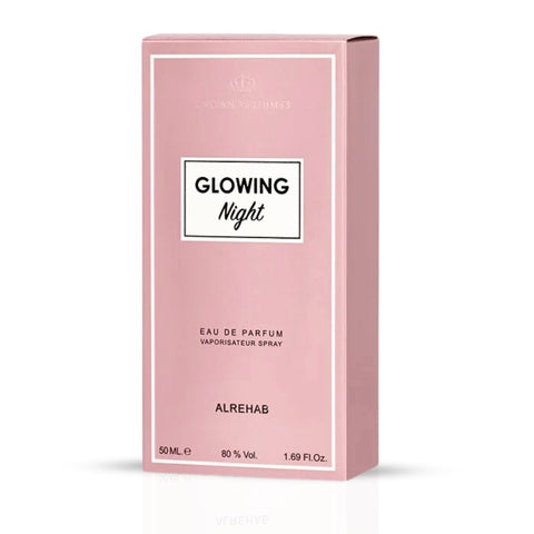Glowing Night Eau De Parfum Spray 50ML (1.7 OZ) By Al Rehab | A Tropical Bloom Wrapped In Creamy Vanilla & Coconut, Perfect For Those Who Desire A Sweet & Exotic Floral Escape. - Intense Oud