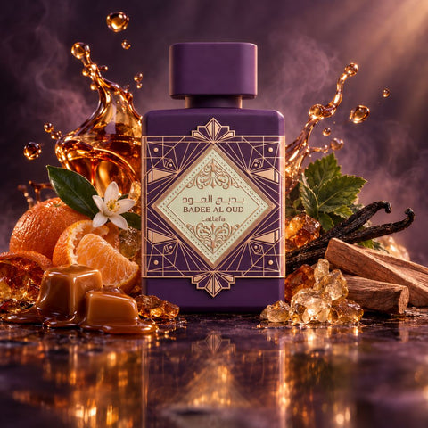 Bade'e Al Oud Amethyst Fusion & Black Exposed Eau de Parfum Sprays 100ml (3.4 oz) by Lattafa (Bundle)