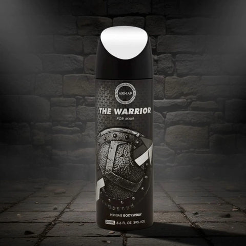 Armaf Warrior deodorant spray 200ml bottle with sleek design, featuring a modern label and cap, suitable for men.
