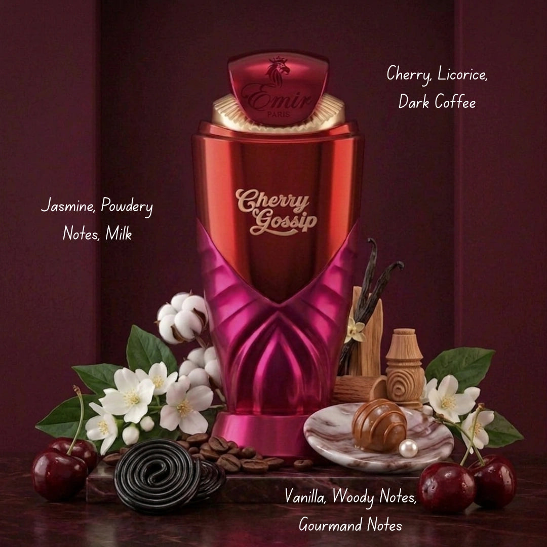 Bundle of Mayar Cherry Intense Eau de Parfum and Cherry Gossip Eau de Parfum by Lattafa and Paris Corner, 100ml each.