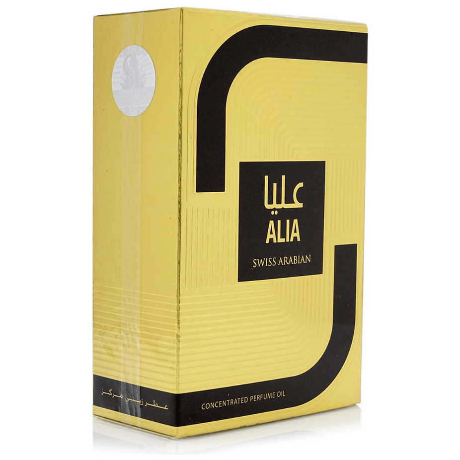 Swiss Arabian Alia for Women perfume oil in a small 15 ML bottle, showcasing the CPO concentrated perfume oil design.