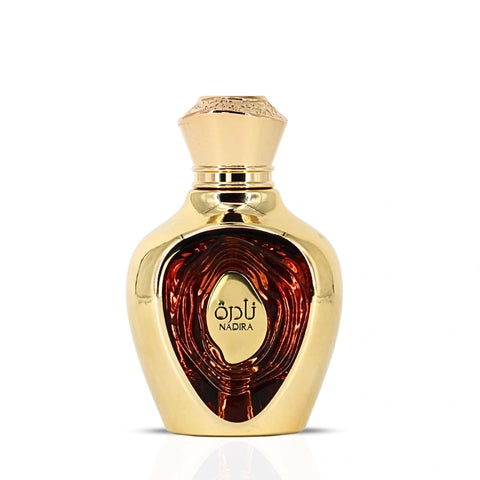Niche Emarati Nadira Eau De Parfum Spray 100ml (3.4 oz) by Lattafa | Tropical Fruit. Caramel Kisses. Milk-Soaked. Heaven-Scented. - Intense Oud