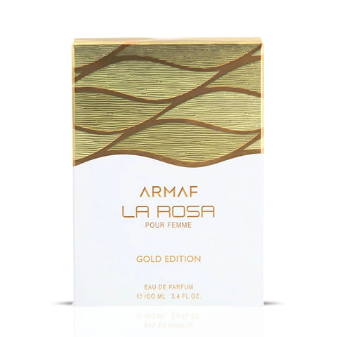 La Rosa Pour Femme Gold Edition Eau de Parfum Spray 100ml (3.4 oz) by Armaf | Everyday Elegance, Effortlessly Refined - Intense Oud