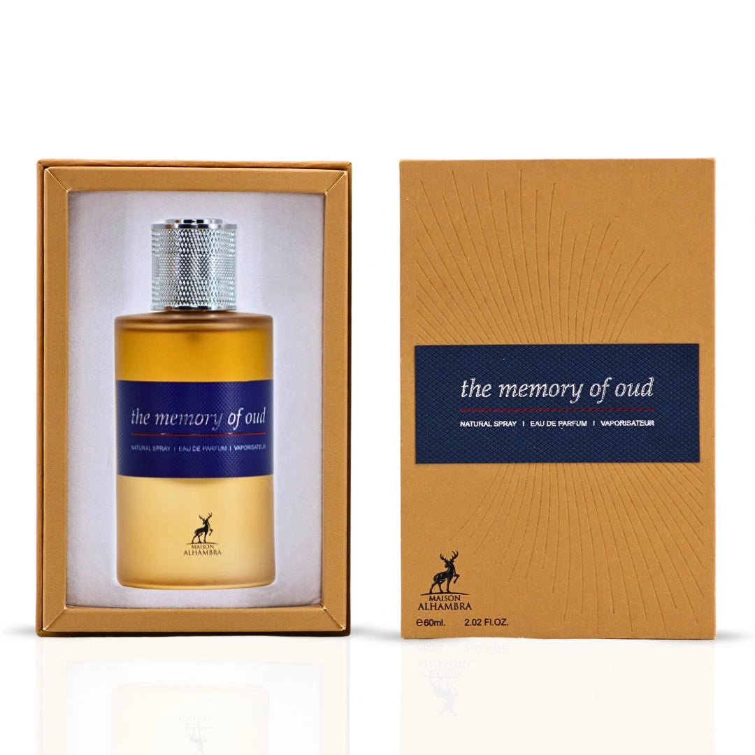 The Memory of Oud Eau de Parfum Spray 60ml (2.02 oz) by Maison Alhambra | Dark Oud, Golden Amber & Soft Vanilla - Intense Oud