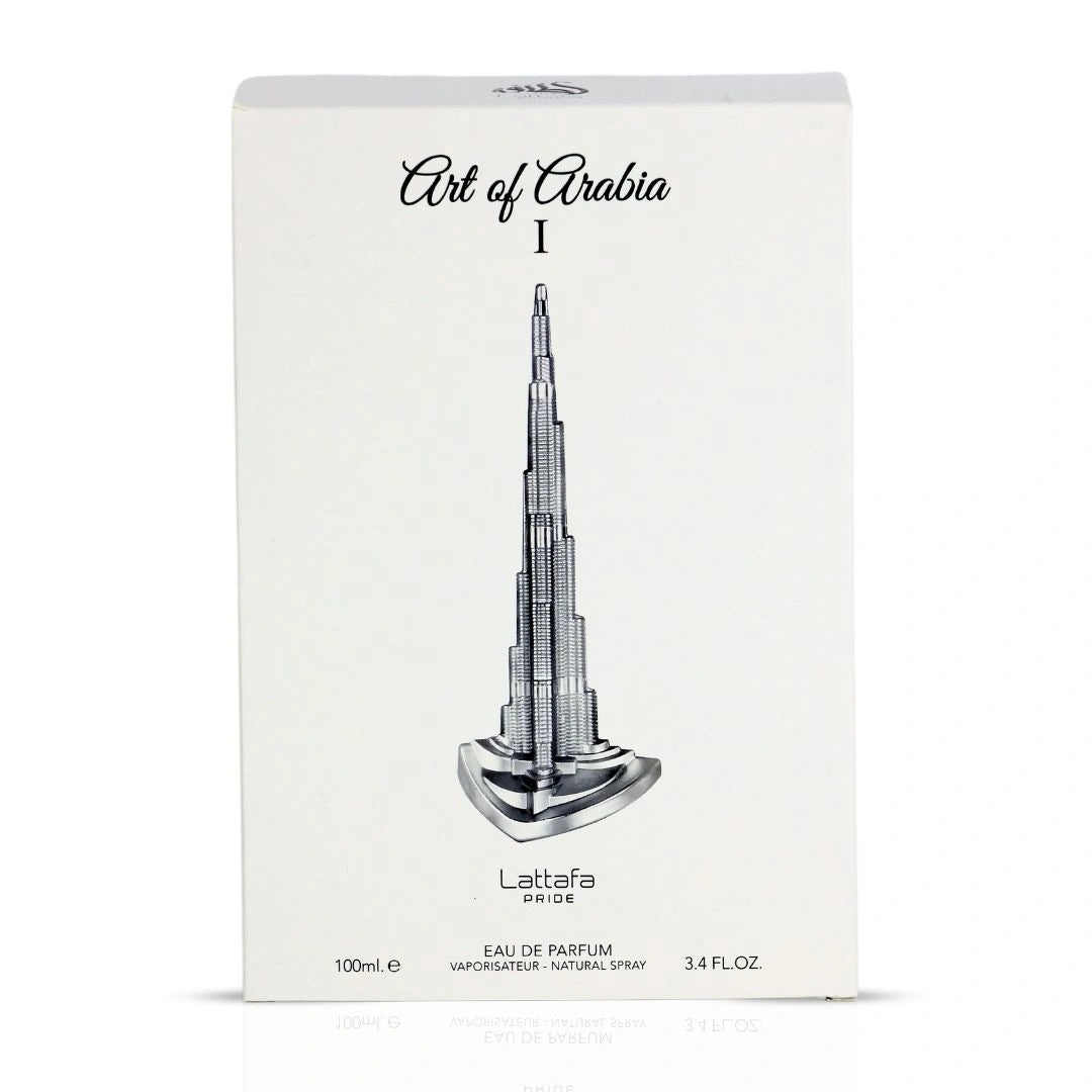 Art of Arabia I Eau de Parfum Spray 100ml (3.4 oz) by Lattafa Pride | Fresh Energy, Smoky Elegance, Timeless Edge - Intense Oud