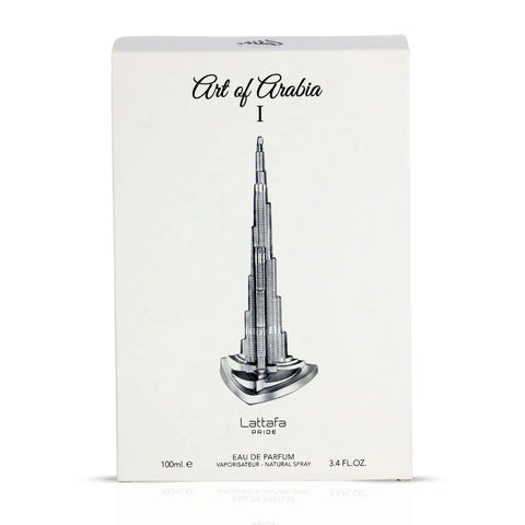 Art of Arabia I Eau de Parfum Spray 100ml (3.4 oz) by Lattafa Pride | Fresh Energy, Smoky Elegance, Timeless Edge - Intense Oud