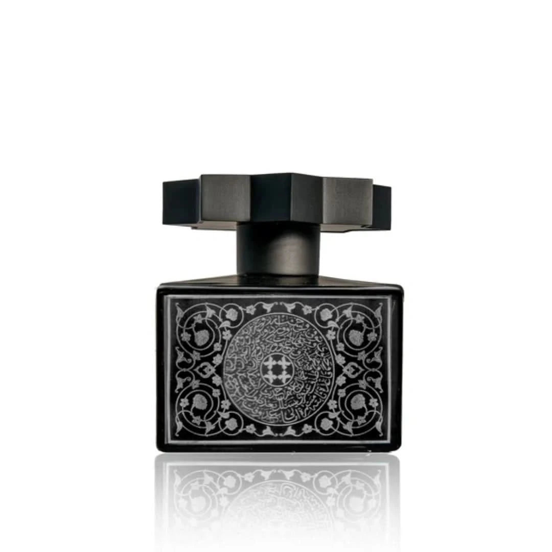Kajal Lamar Noir Extrait de Parfum Spray 100ml with elegant black bottle, showcasing luxurious EDP fragrance.