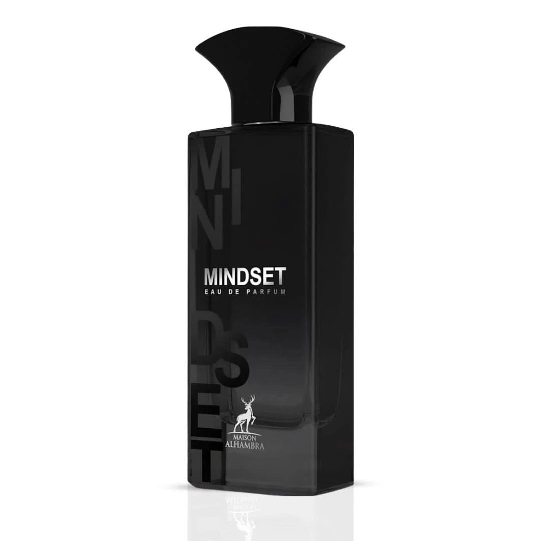 Maison Alhambra Mindset Eau de Parfum spray 100ml bottle with elegant design, showcasing the luxurious fragrance.