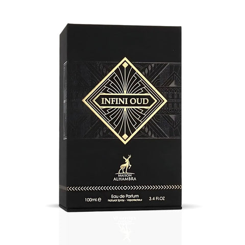 Infini Oud Eau de Parfum Spray 100ml (3.4 oz) by Maison Alhambra | The Alchemy of Power & Refinement - Intense Oud