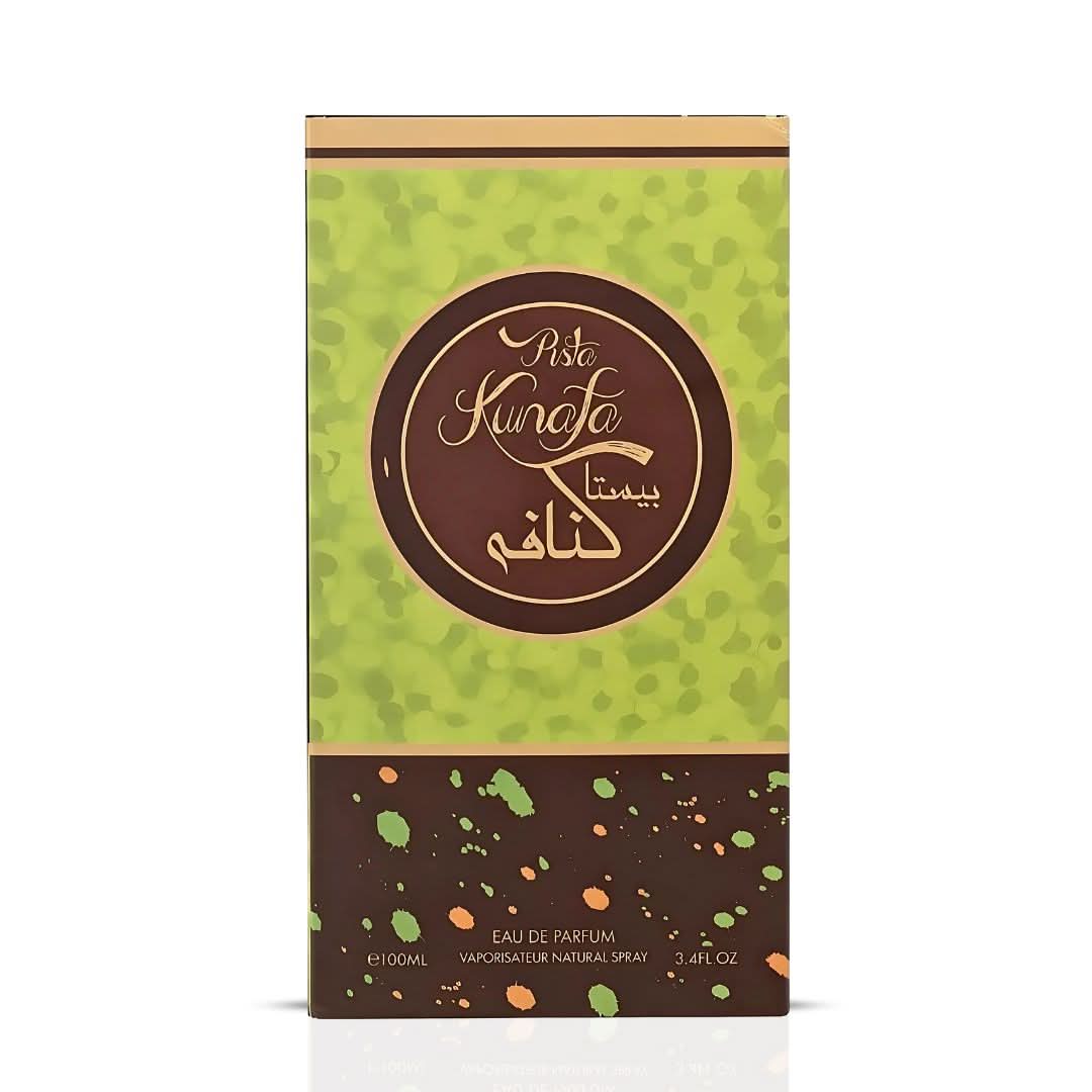 Risala Pista Kunafa Eau de Parfum spray 100ml bottle, featuring elegant packaging and a luxurious fragrance design.