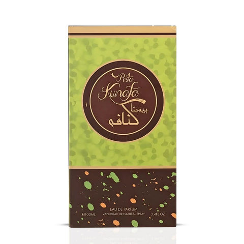 Risala Pista Kunafa Eau de Parfum spray 100ml bottle, featuring elegant packaging and a luxurious fragrance design.