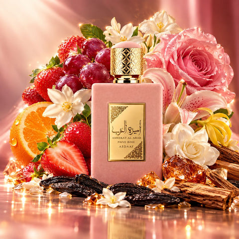 Ameerat Al Arab, Prive Rose & Sugar Crown Eau de Parfum Spray 100ml (3.4 oz) by Asdaaf (Bundle)