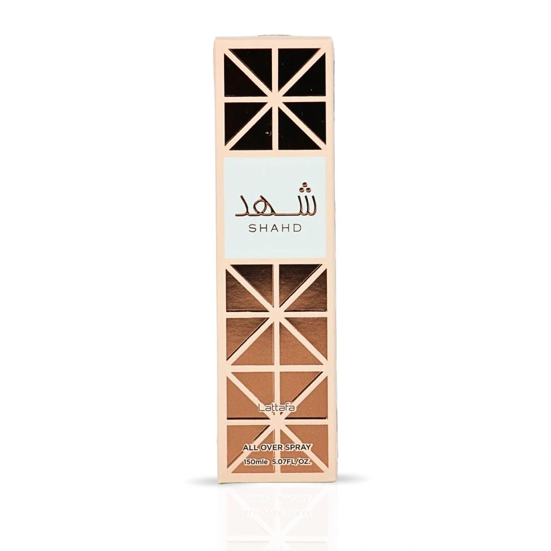 Shahd All Over Spray 150ml (5.07 oz) by Lattafa | Tropical Florals Meet Golden Amber Musk - Intense Oud