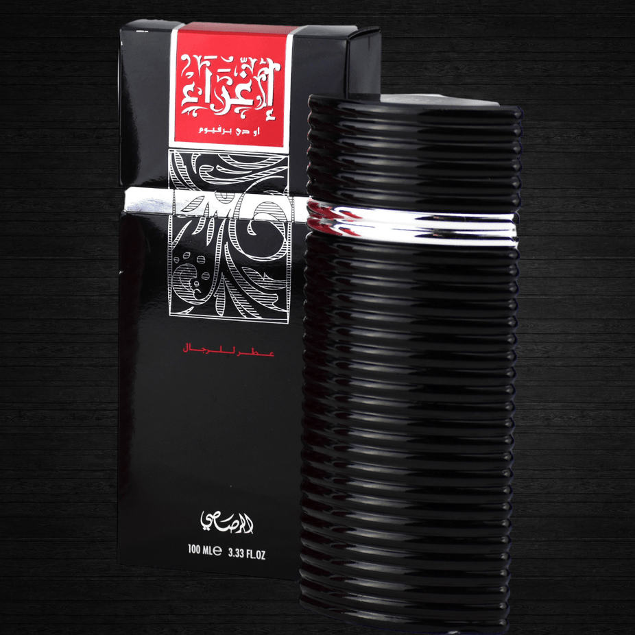 Egra for Men Eau de Parfum spray by Rasasi, 100ml bottle with sleek design, showcasing the fragrance packaging.