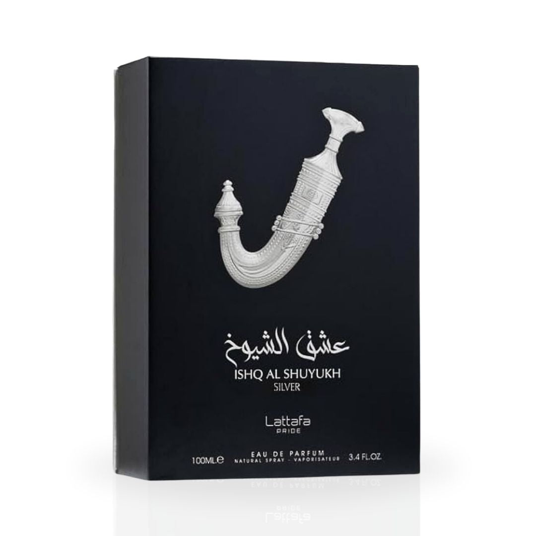 Ishq Al Shuyukh Silver EDP - 100mL (3.4 oz) by Lattafa Pride - Intense Oud