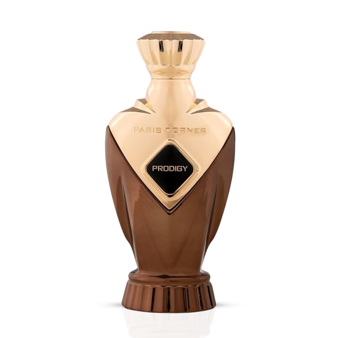 Prodigy Eau de Parfum Spray 100ml by Paris Corner, elegant bottle with a sleek design, showcasing the fragrance for women.