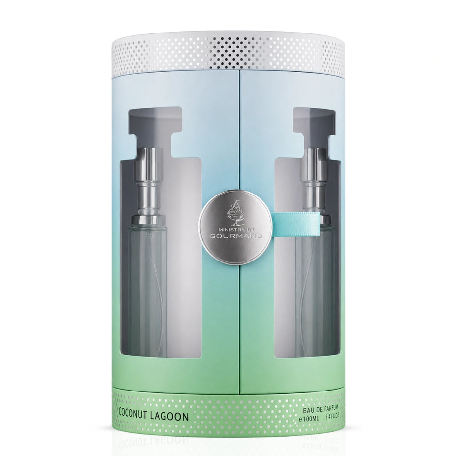 Coconut Lagoon Eau de Parfum spray by Paris Corner, 100ml bottle with elegant design, featuring tropical coconut fragrance.