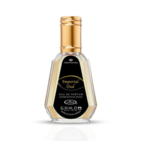 Imperial Oud Eau De Parfum Spray 50ML (1.7 OZ) By Al Rehab | A Rich Blend of Vanilla, Smoky Leather & Oud Softened by Lavender. - Intense Oud