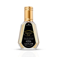 Imperial Oud Eau De Parfum Spray 50ML (1.7 OZ) By Al Rehab | A Rich Blend of Vanilla, Smoky Leather & Oud Softened by Lavender. - Intense Oud