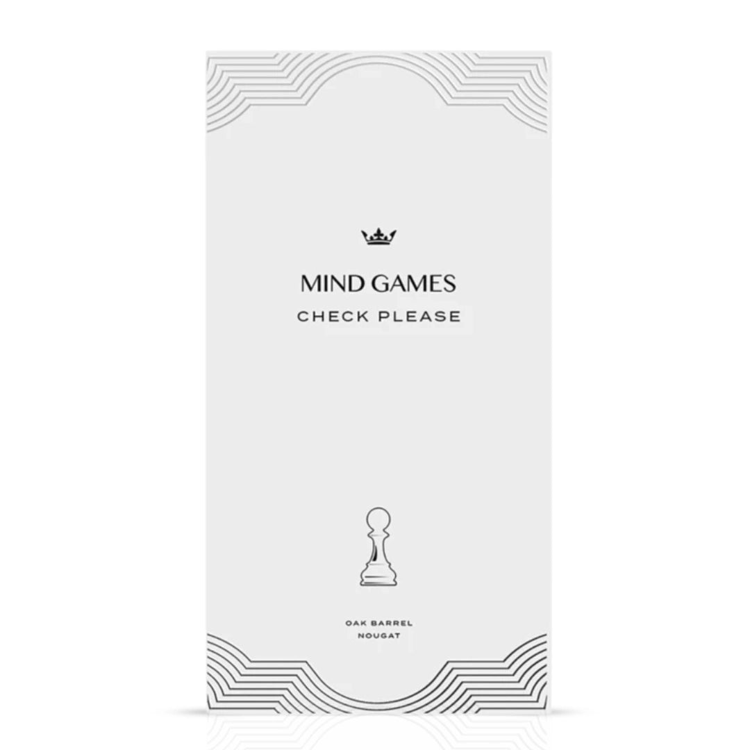 Check Please Extrait de Parfum by Mind Games, 100ml EDP bottle with sleek packaging and elegant branding.