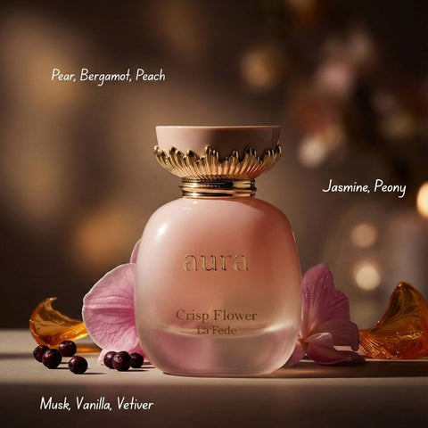 AUCTION Aura Crisp Flower La Fede Eau De Parfum 100ML (3.4oz) By Khadlaj (Velvet Pouch)