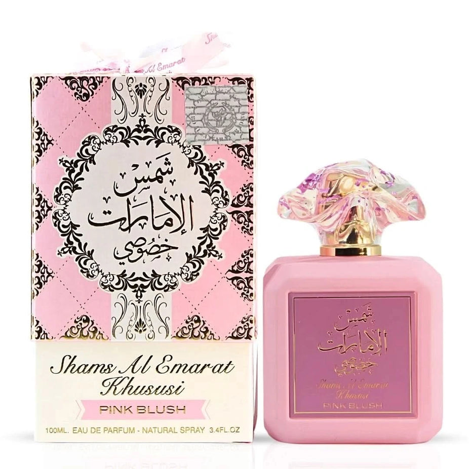Pink Blush & Meethaq Extrait De Rouge by Ard Al Zaafaran, Hawas Pink by Rasasi, 100ml perfume bundle, Intense Oud brand.