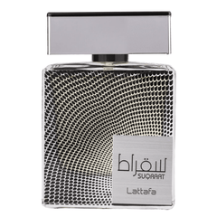 Suqraat Eau De Parfum Spray 100ML (3.4 OZ) By Lattafa (VELVET POUCH) - Intense Oud