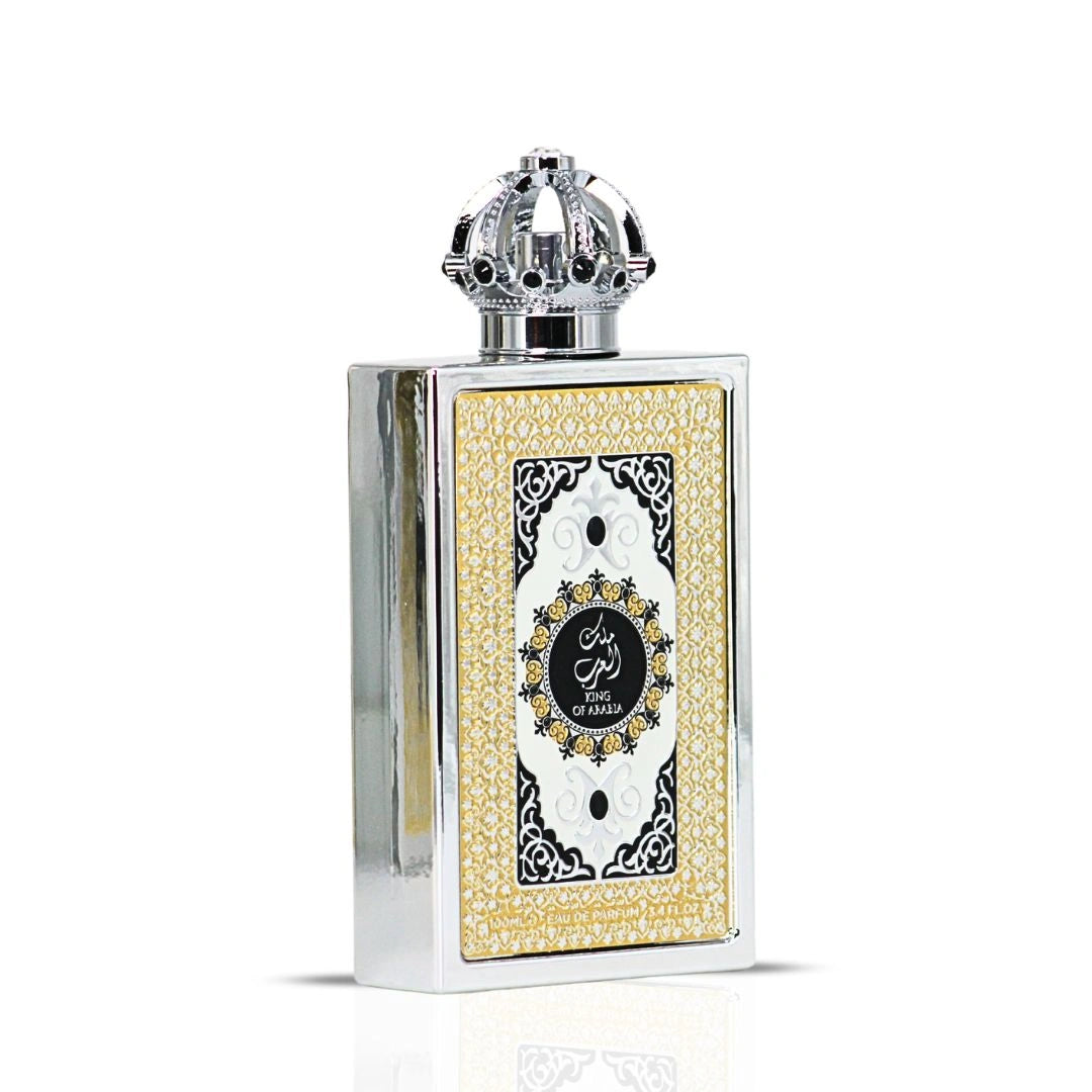 King of Arabia Eau De Parfum Spray 100ml (3.4 oz) by Lattafa Pride | Crown Yourself in Citrus, Leather & Vanilla - Intense Oud