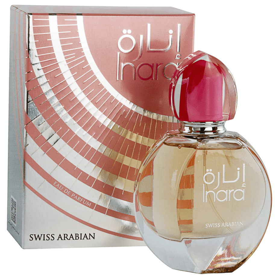 Inara Eau De Parfum for Women by Swiss Arabian, 55 ML bottle, elegant design, showcasing the perfume container.