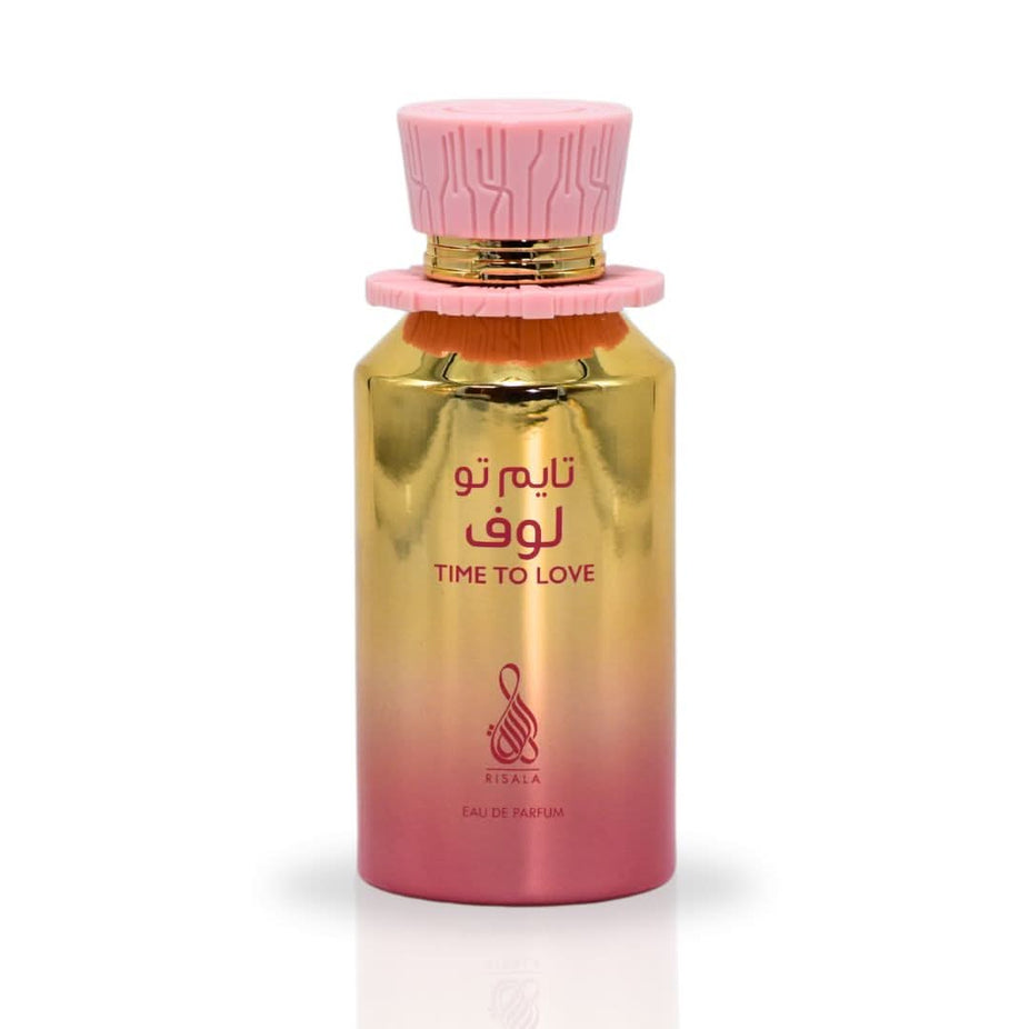 RISALA Time To Love EDP Spray 100ML, floral fragrance bottle with elegant design, showcasing luxurious perfume for women.