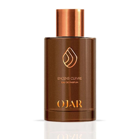 Ojar Encens Cuivre Eau De Parfum 100ml bottle with elegant branding and cap, showcasing the luxurious fragrance packaging.