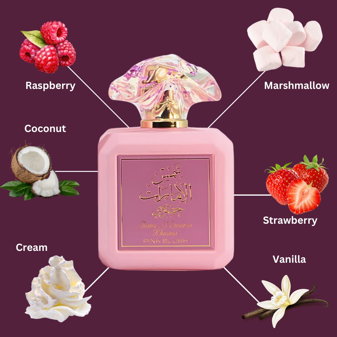 Pink Blush Shams Al Emarat Khususi Eau De Parfum Spray 100ML (3.4 OZ) by Ard Al Zaafaran | A Sweet, Elegant Fragrance for Every Occasion. (Pack of 3) - Intense Oud