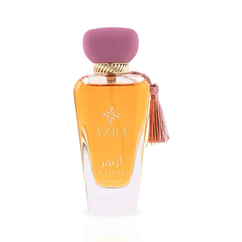 Azhar For Her Eau De Parfum by Azha, 100ml bottle with elegant design, showcasing the fragrance and brand label.