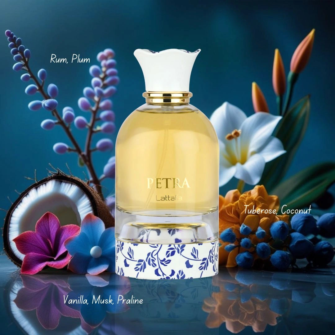 Petra Eau De Parfum Spray 100ml (3.4 oz) by Lattafa & Now Girl Perfume Oil 12ml (0.40 oz) by Intense Oud | Unleash Your Duality – Bold & Playful in One Bundle (Bundle) - Intense Oud