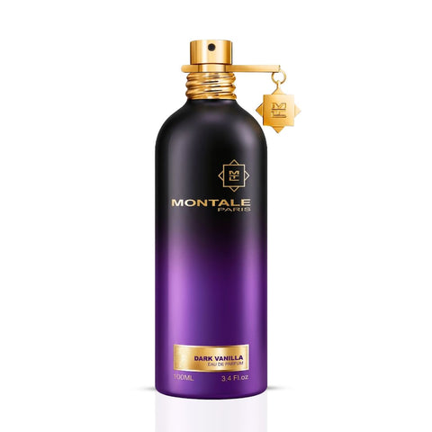 Montale Dark Vanilla Eau de Parfum spray bottle, 100ml, with elegant packaging and dark vanilla fragrance accents.