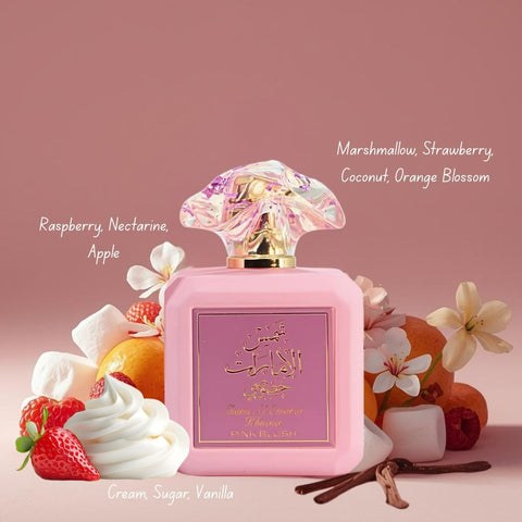 Pink Blush Shams Al Emarat Khususi by Ard Al Zaafaran & Yara Elixir by Lattafa Eau de Parfum Spray 100ml (3.4 oz) (Bundle)