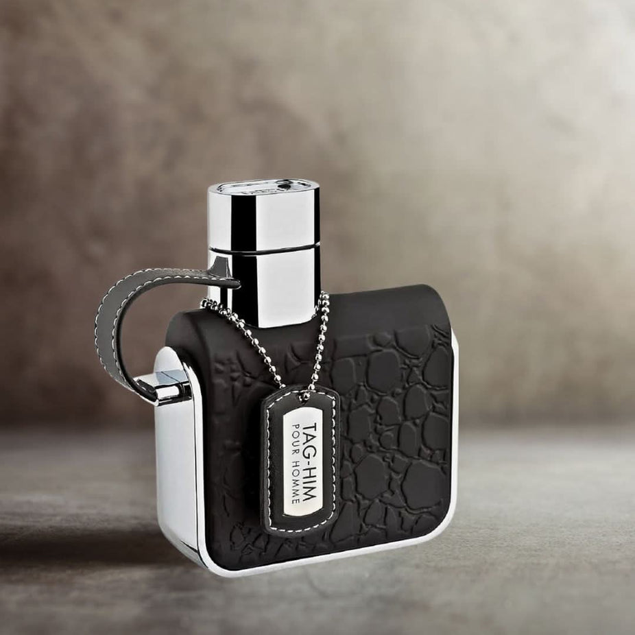 Armaf Tag Him & Tag Her Eau de Parfum spray bundle, 100ml each, featuring stylish bottles and elegant packaging.