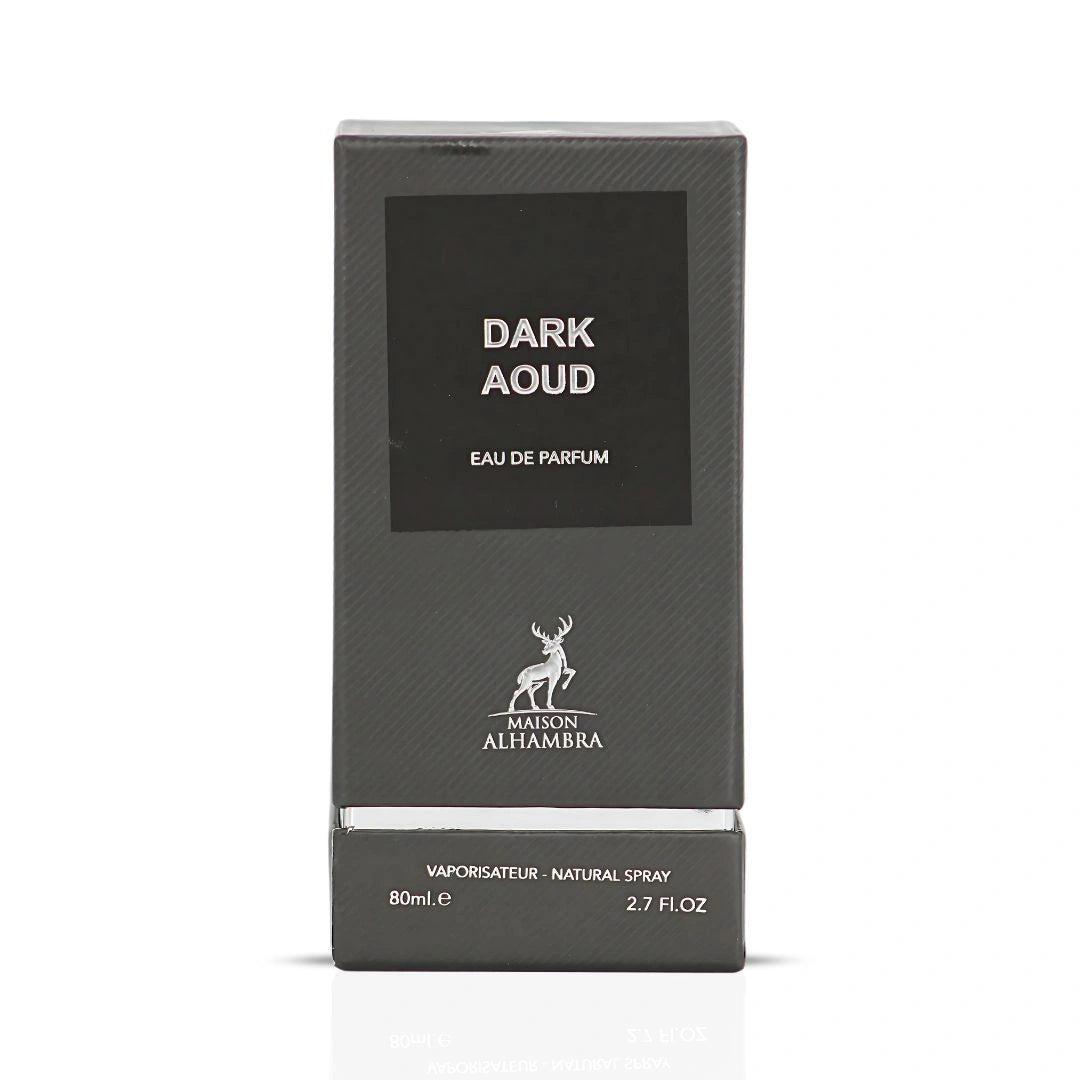 Dark Aoud Eau de Parfum Spray 80ml (2.7 oz) by Maison Alhambra | Spice & Smoke, Softened by Sensual Woods - Intense Oud