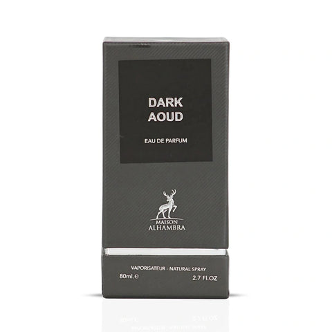 Dark Aoud Eau de Parfum Spray 80ml (2.7 oz) by Maison Alhambra | Spice & Smoke, Softened by Sensual Woods - Intense Oud