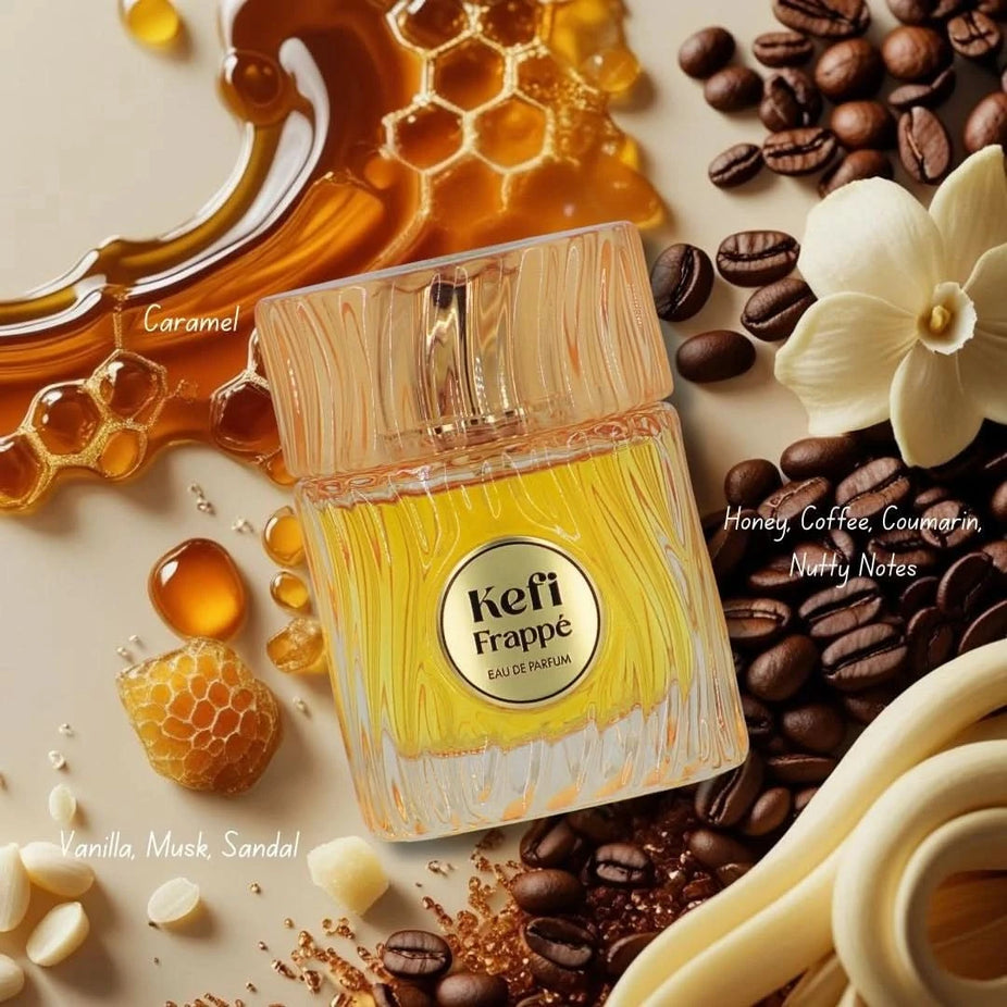 RISALA Candelicious, Sana & Kefi Frappe Eau de Parfum Spray bundle with three 100ml bottles, featuring colorful packaging.
