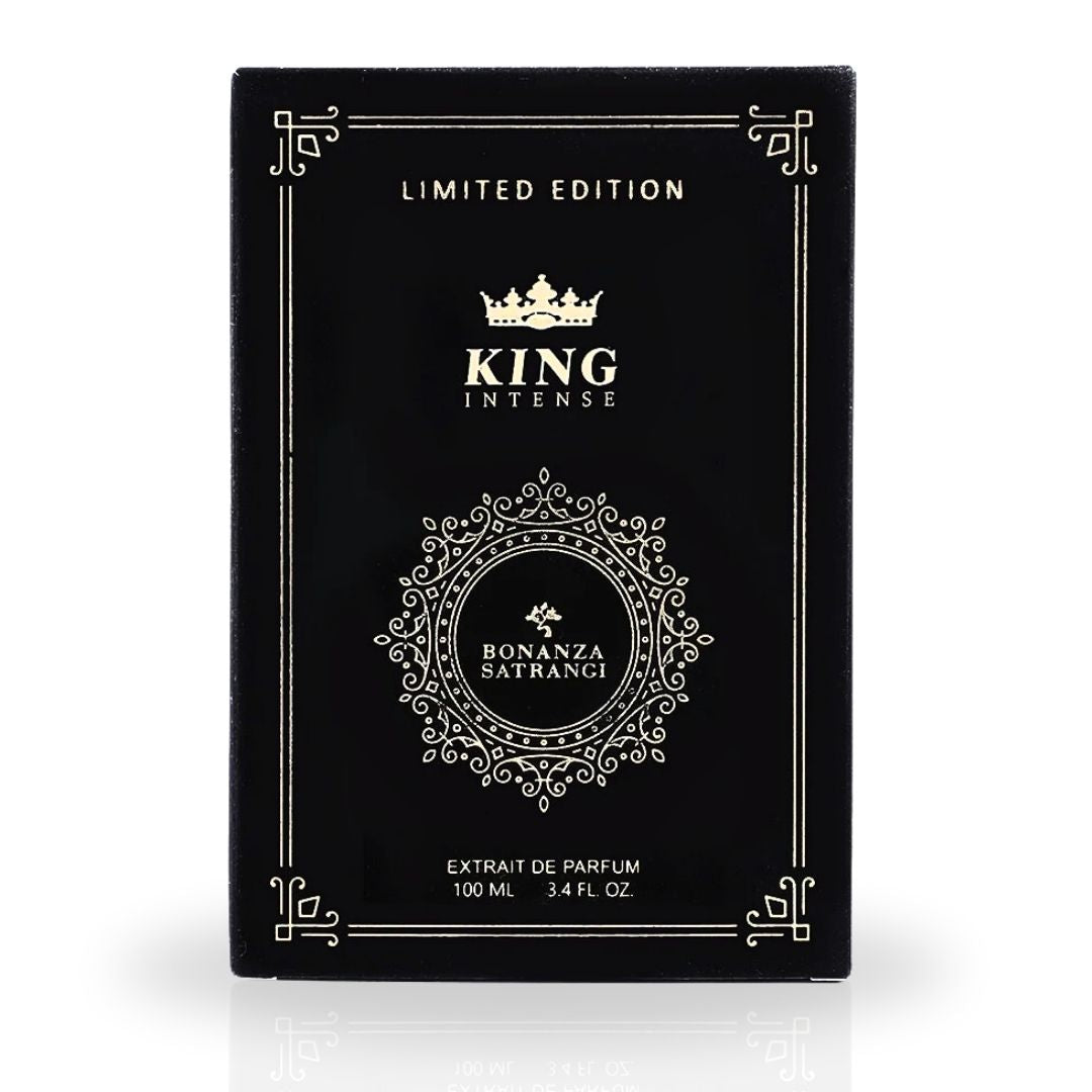 King Intense EDP Spray 100ML (3.4 OZ) by Bonanza Satrangi | Long Lasting, Refreshing, Warm, Exquisite Vanilla Fragrance. - Intense Oud