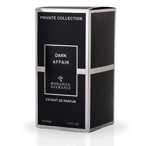 Bonanza Satrangi Dark Affair EDP spray 100ML with vibrant, musky-woody fragrance and long-lasting, refreshing scent.