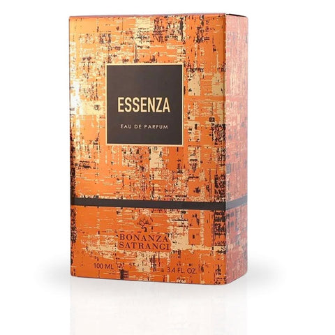 Bonanza Satrangi Essenza EDP Spray 100ML with floral, woody, musky fragrance bottle and elegant packaging.