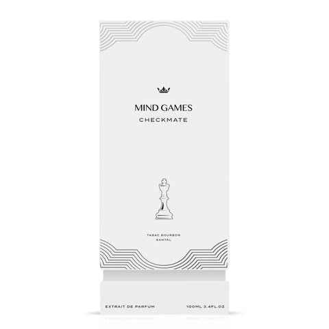 Checkmate Extrait de Parfum Spray by Mind Games, 100ml EDP bottle with sleek packaging and elegant design.