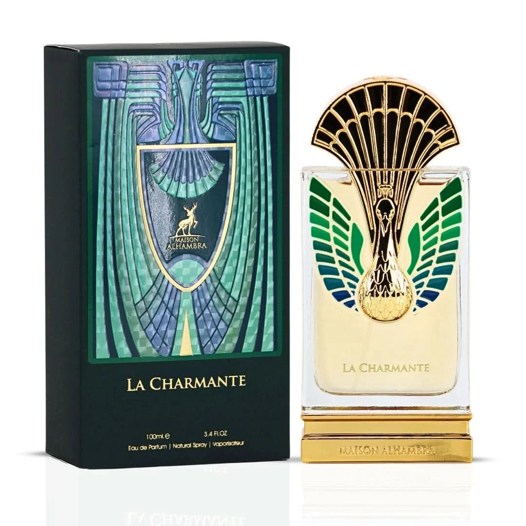 Lattafa Sunday Best Bundle featuring Manaal by Ard Al Zaafaran, La Charmante by Maison Alhambra perfumes, and Fakhar all-over spray.