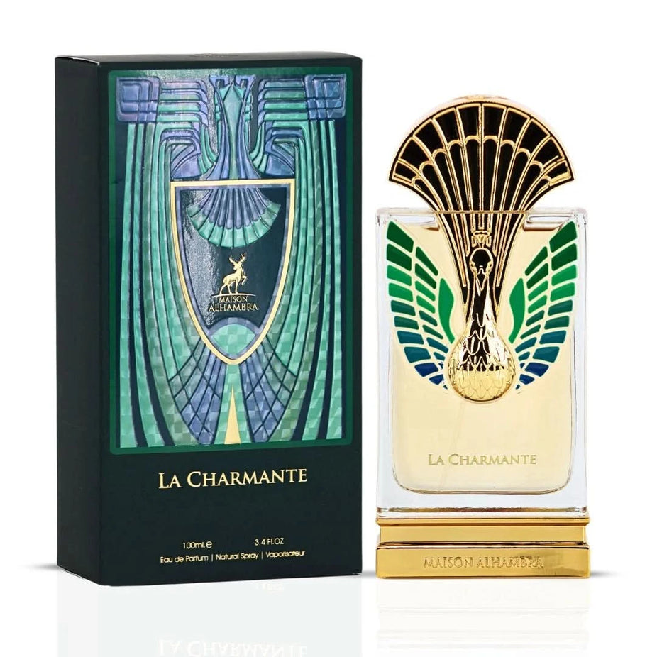 Lattafa Sunday Best Bundle featuring Manaal by Ard Al Zaafaran, La Charmante by Maison Alhambra perfumes, and Fakhar all-over spray.