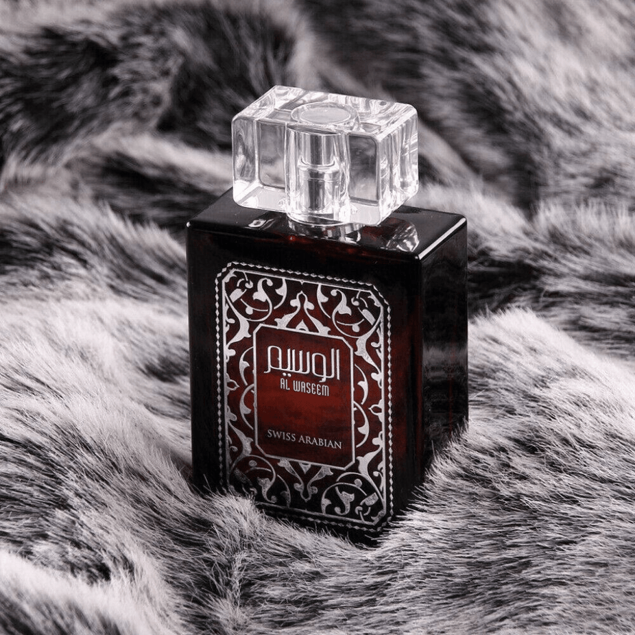 Swiss Arabian Al Waseem for Men EDP 100ML bottle, elegant perfume with sleek packaging, designed for modern masculine fragrance.