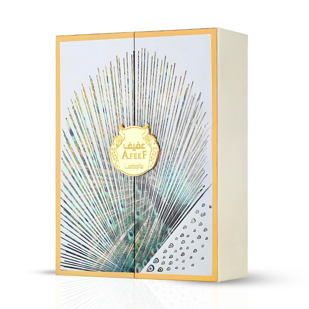 Afeef Eau De Parfum Spray 100ML (3.4 OZ) by Lattafa | An Exotic Fusion of Juicy Peach, Opulent Florals & Warm, Seductive Woods. - Intense Oud