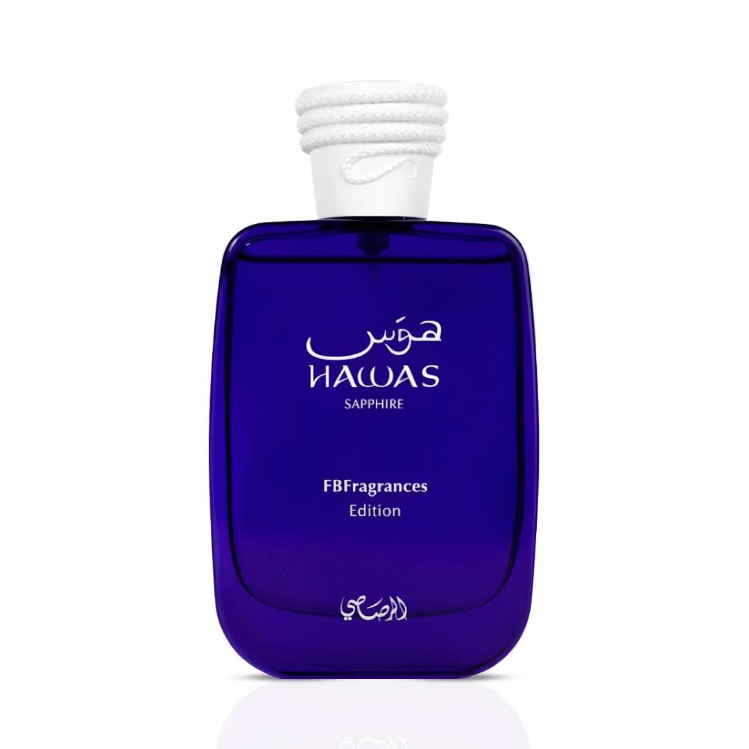 Hawas Sapphire X FBFragrances Edition Eau de Parfum Spray 100ml (3.4 oz) by Rasasi (Velvet Pouch)