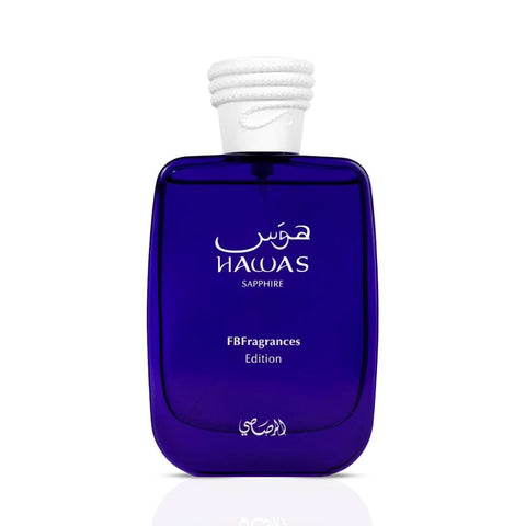 Hawas Sapphire X FBFragrances Edition Eau de Parfum Spray 100ml (3.4 oz) by Rasasi (Velvet Pouch)